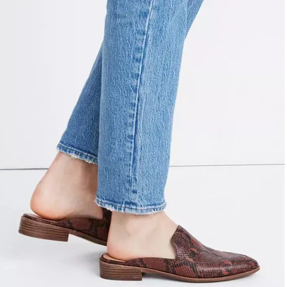 NWT Madewell Frances Loafer Mule in Snake Embossed Leather - Picture 2 of 3